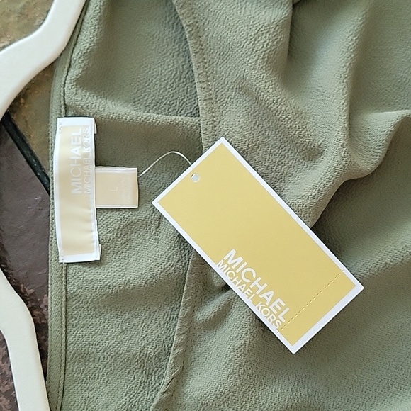 Michael Kors Army Green Blouse, Large, NWT - Picture 6 of 10